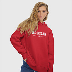 Толстовка оверсайз женская AC Milan football club классика, цвет: красный — фото 2