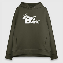 Толстовка оверсайз женская Bigbang logo, цвет: хаки