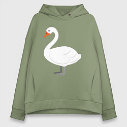 Толстовка оверсайз женская Бeлый лебедь, цвет: авокадо