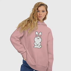 Толстовка оверсайз женская Cute Rabbit, цвет: пыльно-розовый — фото 2