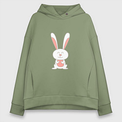 Толстовка оверсайз женская Smiling Rabbit, цвет: авокадо