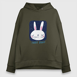 Толстовка оверсайз женская Funny - Bunny, цвет: хаки