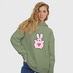 Толстовка оверсайз женская Heart Rabbit, цвет: авокадо — фото 2