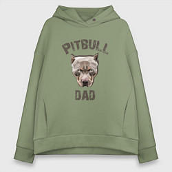 Толстовка оверсайз женская Pitbull dad, цвет: авокадо