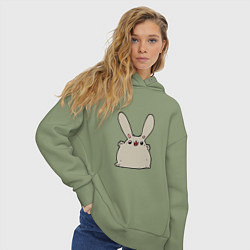 Толстовка оверсайз женская Весёлый кролик, цвет: авокадо — фото 2