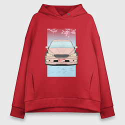 Толстовка оверсайз женская Toyota Altezza stance, цвет: красный