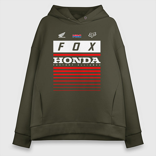 Женское худи оверсайз Honda racing / Хаки – фото 1