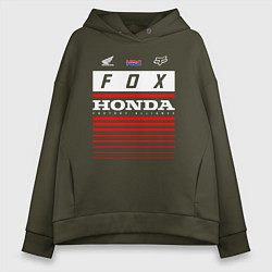 Толстовка оверсайз женская Honda racing, цвет: хаки