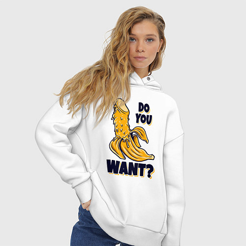 Женское худи оверсайз Sexy банан / Белый – фото 3