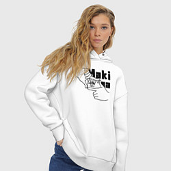 Толстовка оверсайз женская Глаза Макимы, цвет: белый — фото 2