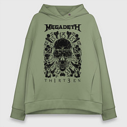 Толстовка оверсайз женская Megadeth Thirteen, цвет: авокадо