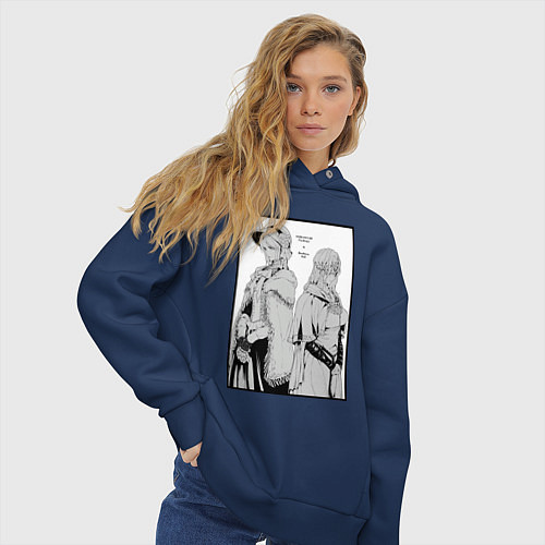 Женское худи оверсайз Dark souls girl / Тёмно-синий – фото 3