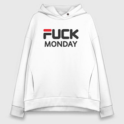 Толстовка оверсайз женская Fuck monday, anti-brand, fila, цвет: белый