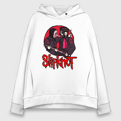 Толстовка оверсайз женская Slipknot rock, цвет: белый