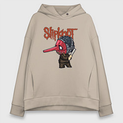 Толстовка оверсайз женская Slipknot mask art, цвет: миндальный