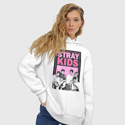 Толстовка оверсайз женская Stray Kids boy band, цвет: белый — фото 2