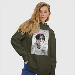 Толстовка оверсайз женская Lee Know Stray Kids, цвет: хаки — фото 2