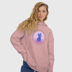 Толстовка оверсайз женская Кролики 2023, цвет: пыльно-розовый — фото 2