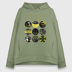 Толстовка оверсайз женская Twenty One Pilots коллаж, цвет: авокадо