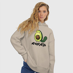 Толстовка оверсайз женская Avocado - AvoCATo - Joke, цвет: миндальный — фото 2