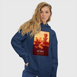 Толстовка оверсайз женская Abe oddysee - scrabania, цвет: тёмно-синий — фото 2