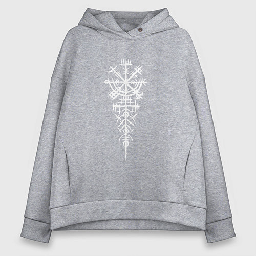 Женское худи оверсайз Шлем ужаса как став / Меланж – фото 1