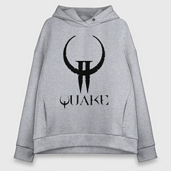 Толстовка оверсайз женская Quake II logo, цвет: меланж