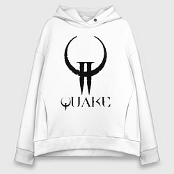 Толстовка оверсайз женская Quake II logo, цвет: белый