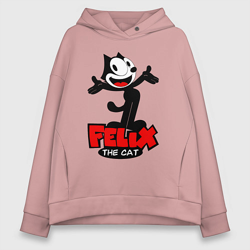 Женское худи оверсайз Felix the cat / Пыльно-розовый – фото 1