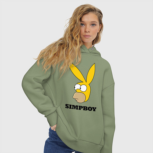 Женское худи оверсайз Simpboy - rabbit Homer / Авокадо – фото 3