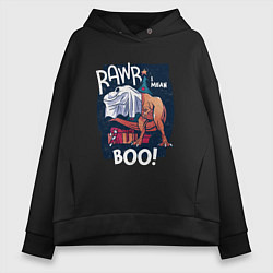 Толстовка оверсайз женская Rawr boo, цвет: черный