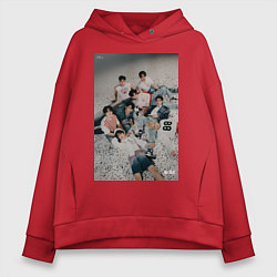Толстовка оверсайз женская Stray Kids Maxident, цвет: красный