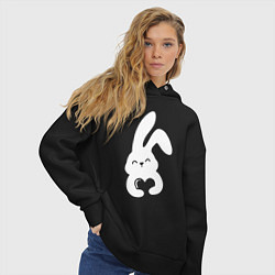 Толстовка оверсайз женская Lovely bunny, цвет: черный — фото 2
