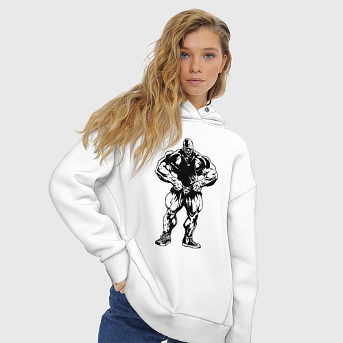 Женское худи оверсайз Big B - make it look easy / Белый – фото 3