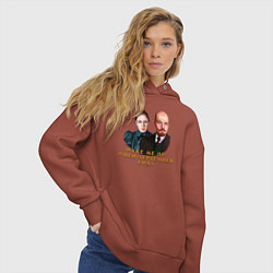 Толстовка оверсайз женская Wake Me Up Lenin, цвет: кирпичный — фото 2