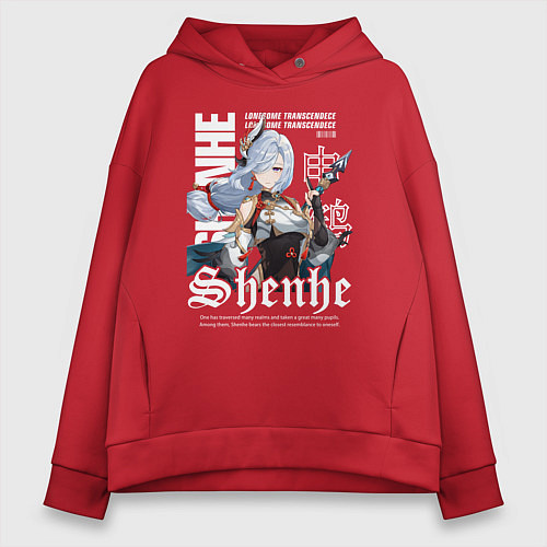Женское худи оверсайз Шэнь Хэ Геншин / Красный – фото 1