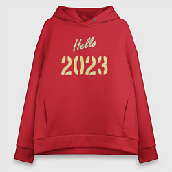 Толстовка оверсайз женская Hello 2023, цвет: красный