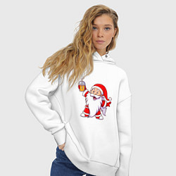 Толстовка оверсайз женская Санта весельчак, цвет: белый — фото 2