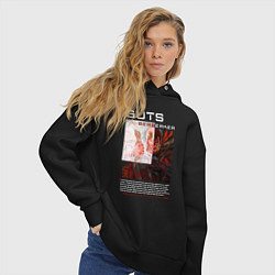 Толстовка оверсайз женская Guts Берсерк, цвет: черный — фото 2