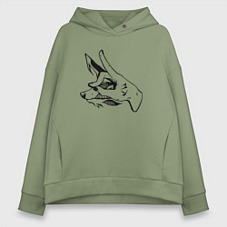 Толстовка оверсайз женская Дьявол-лис, цвет: авокадо