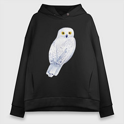 Толстовка оверсайз женская Белая полярная сова, цвет: черный