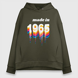 Толстовка оверсайз женская Made in 1965 liquid art, цвет: хаки