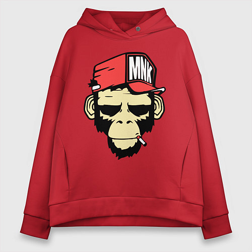 Женское худи оверсайз Monkey Swag / Красный – фото 1