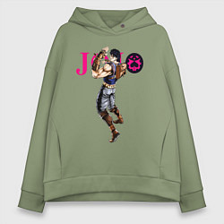 Толстовка оверсайз женская Джонатан Джостар - JoJo Bizarre Adventure, цвет: авокадо