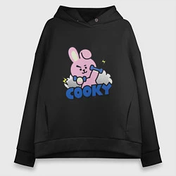 Толстовка оверсайз женская Cooky BT21 Jungkook, цвет: черный