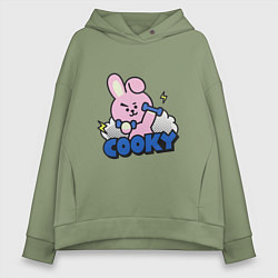 Толстовка оверсайз женская Cooky BT21 Jungkook, цвет: авокадо