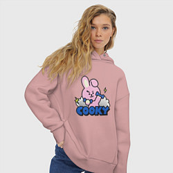 Толстовка оверсайз женская Cooky BT21 Jungkook, цвет: пыльно-розовый — фото 2