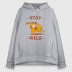 Толстовка оверсайз женская Stay wild dog, цвет: меланж