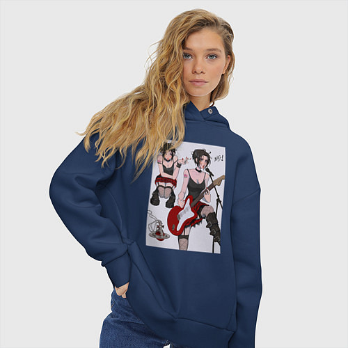Женское худи оверсайз Нана аниме / Тёмно-синий – фото 3
