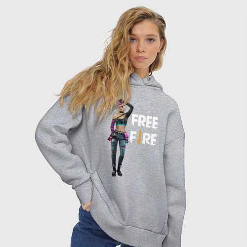Женское худи оверсайз Даха из игры Гарена Фри Фаер / Меланж – фото 3